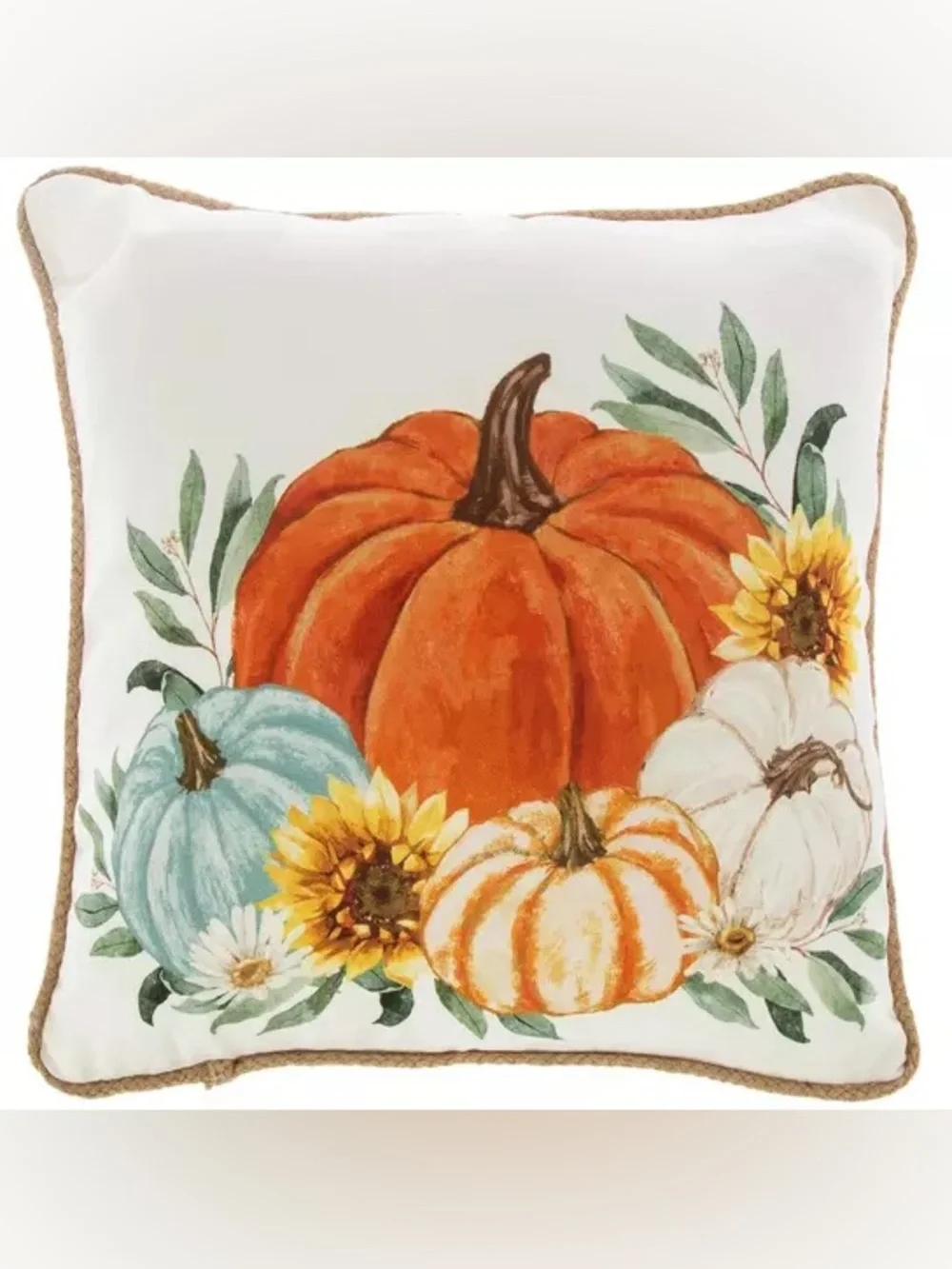 Pumpkins & Sunflowers Pillow Cover